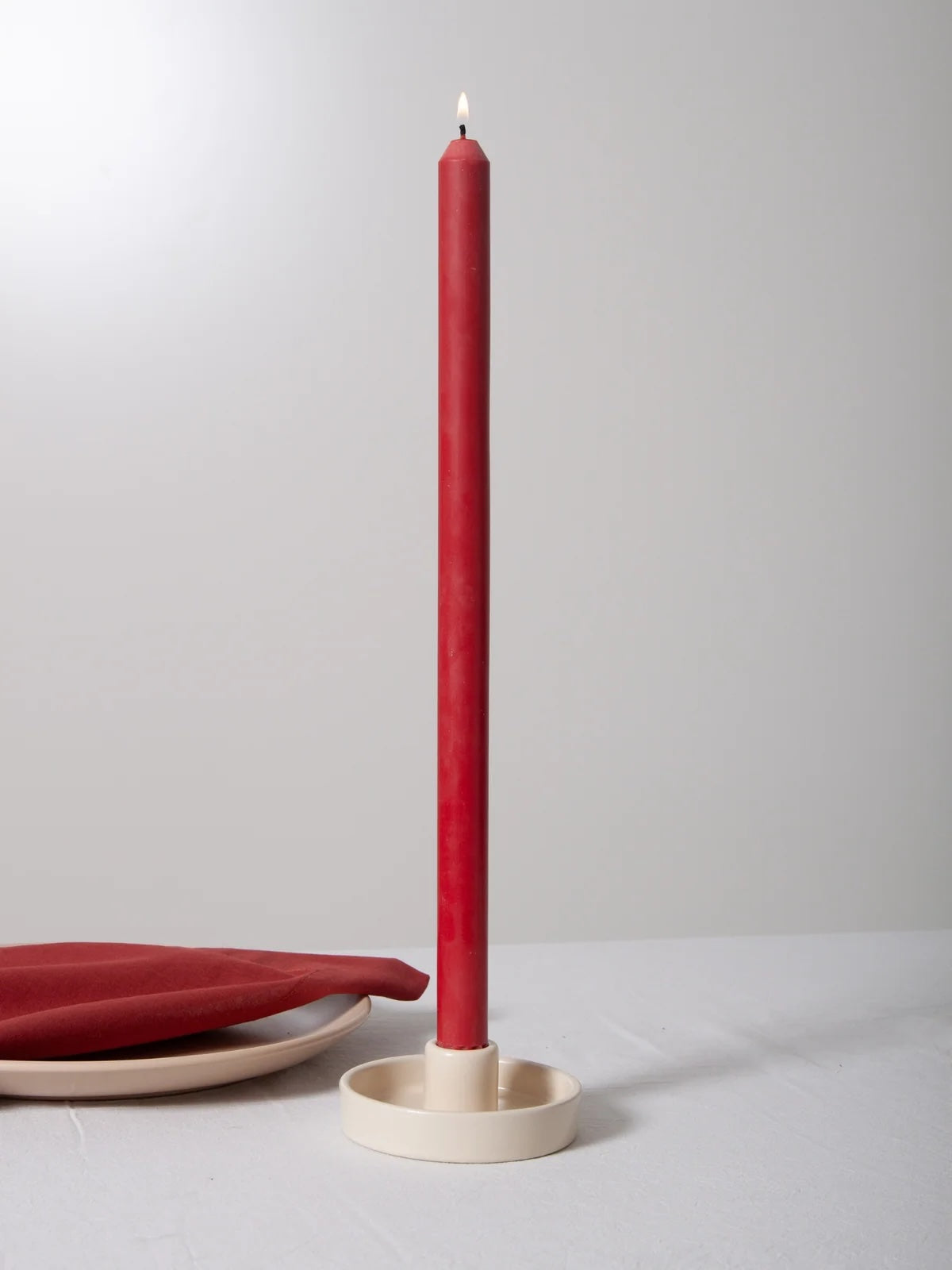 Amara Ceramic Candle Holder / Alabaster