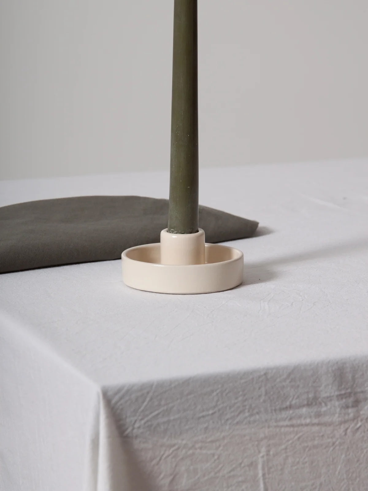 Amara Ceramic Candle Holder / Alabaster