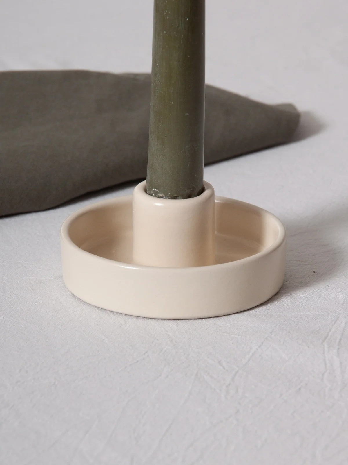 Amara Ceramic Candle Holder / Alabaster