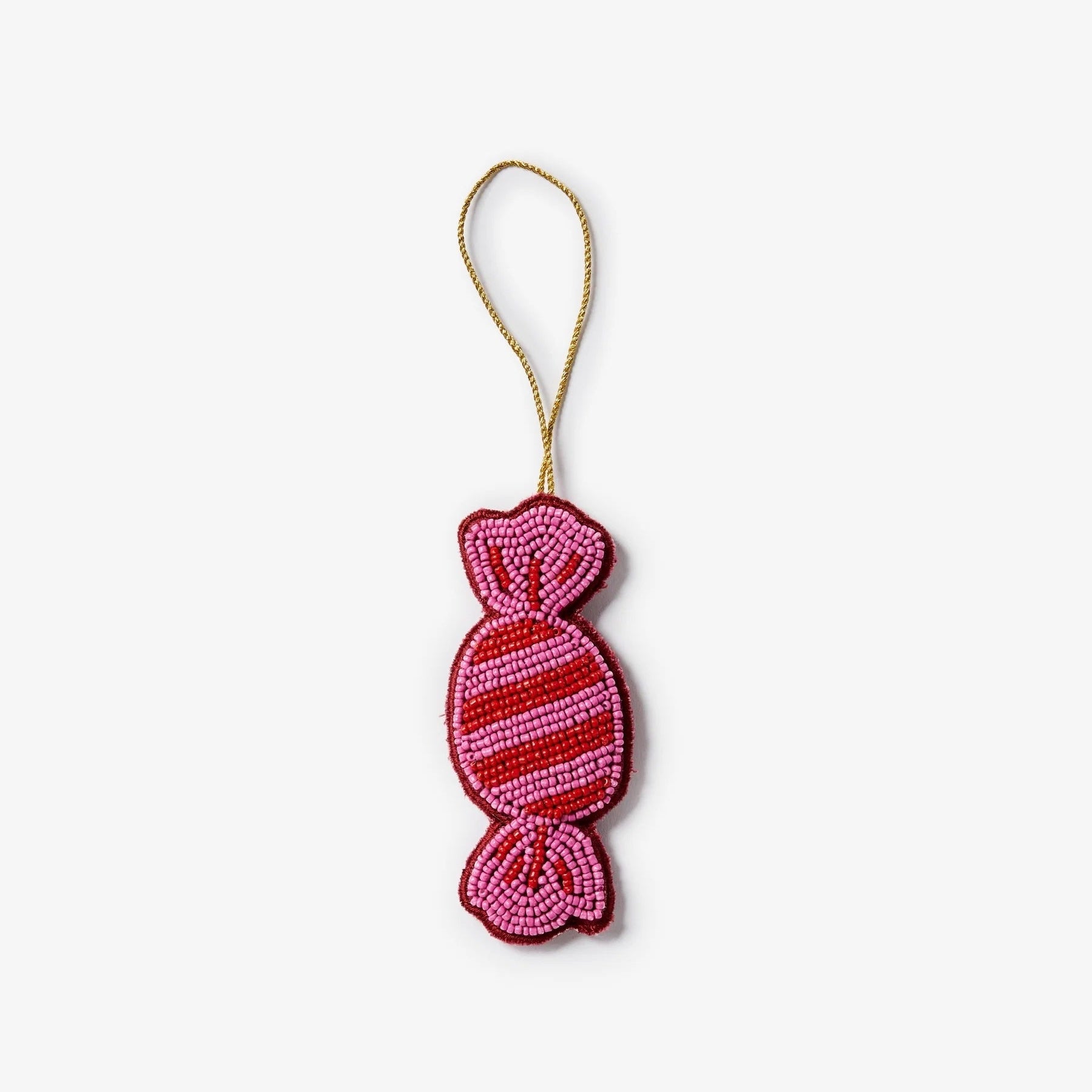 Beaded Bon Bon Christmas Decoration / Pink