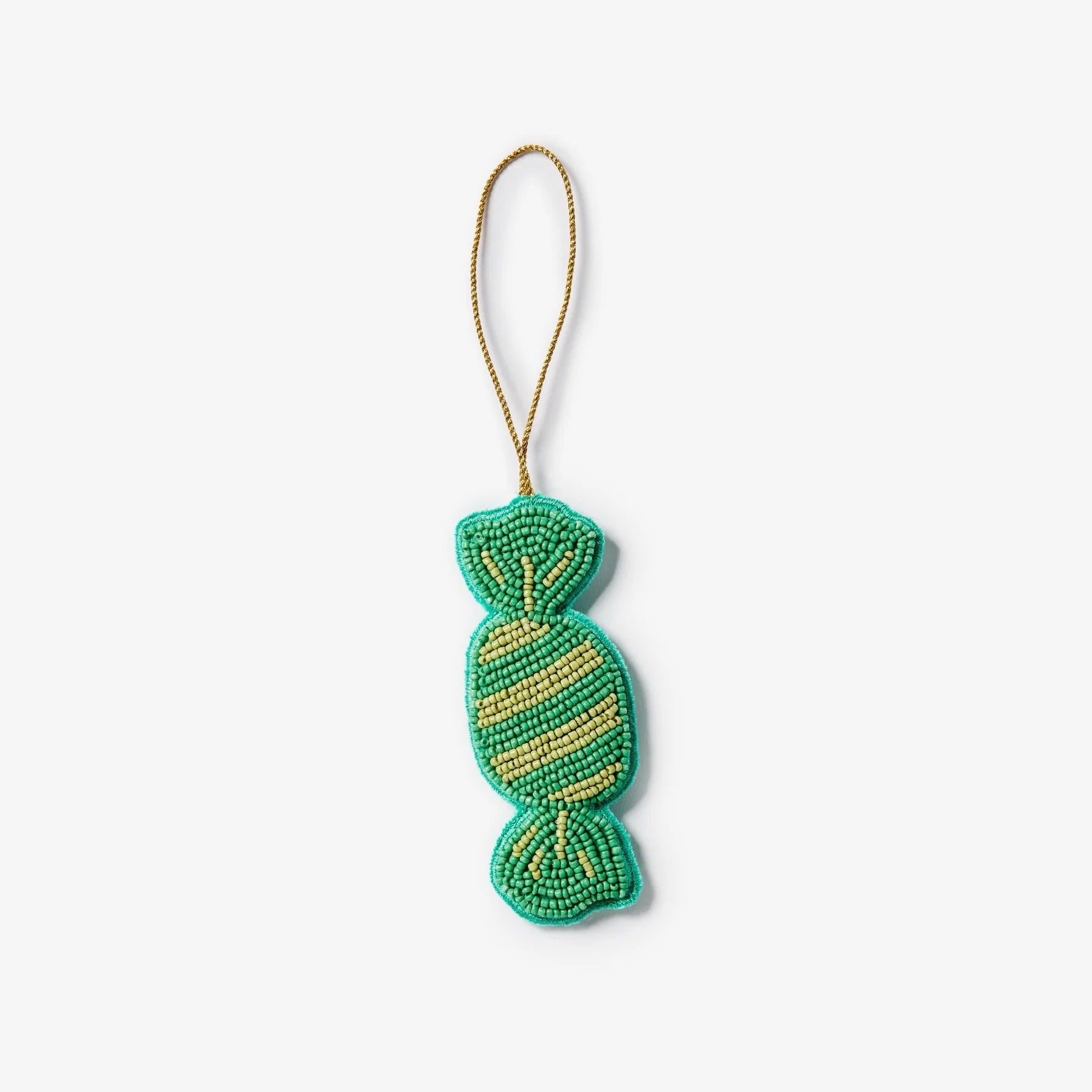 Beaded Bon Bon Christmas Decoration / Green