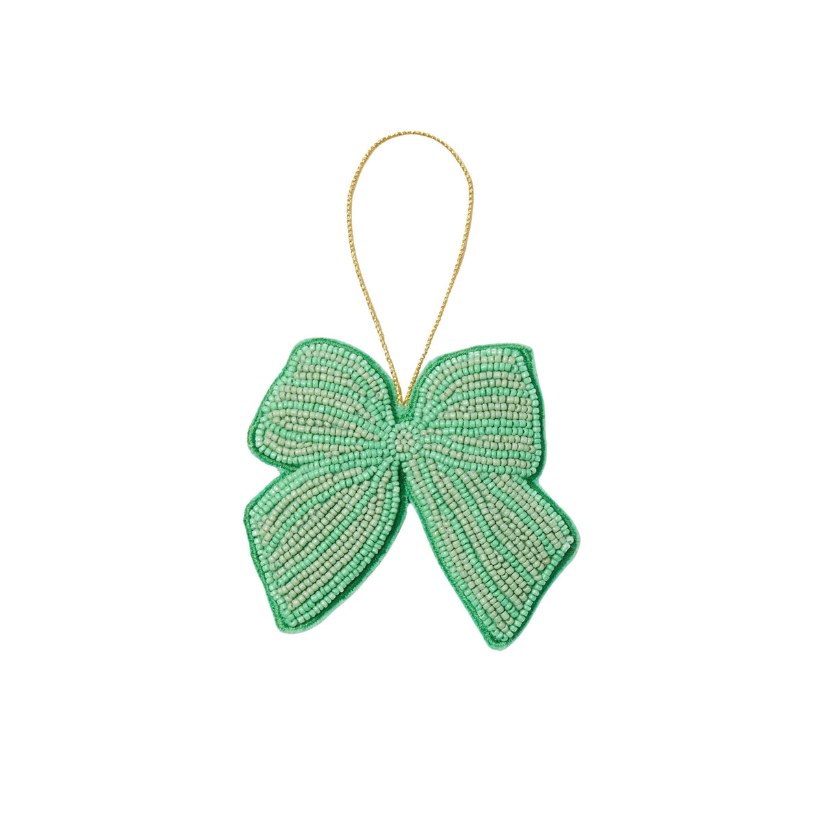 Beaded Bow Christmas Decoration / Mint