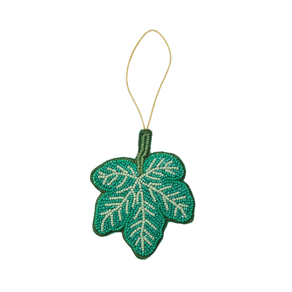 Fig Green Beaded Christmas Decoration