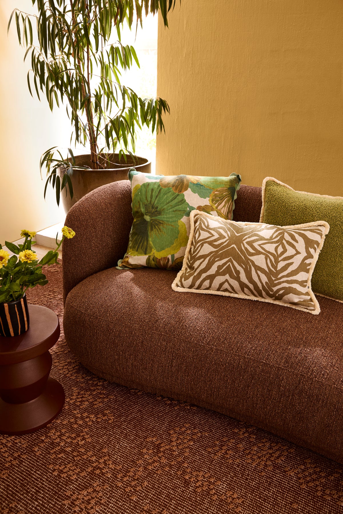 Wild Pansy Verde 60cm Cushion