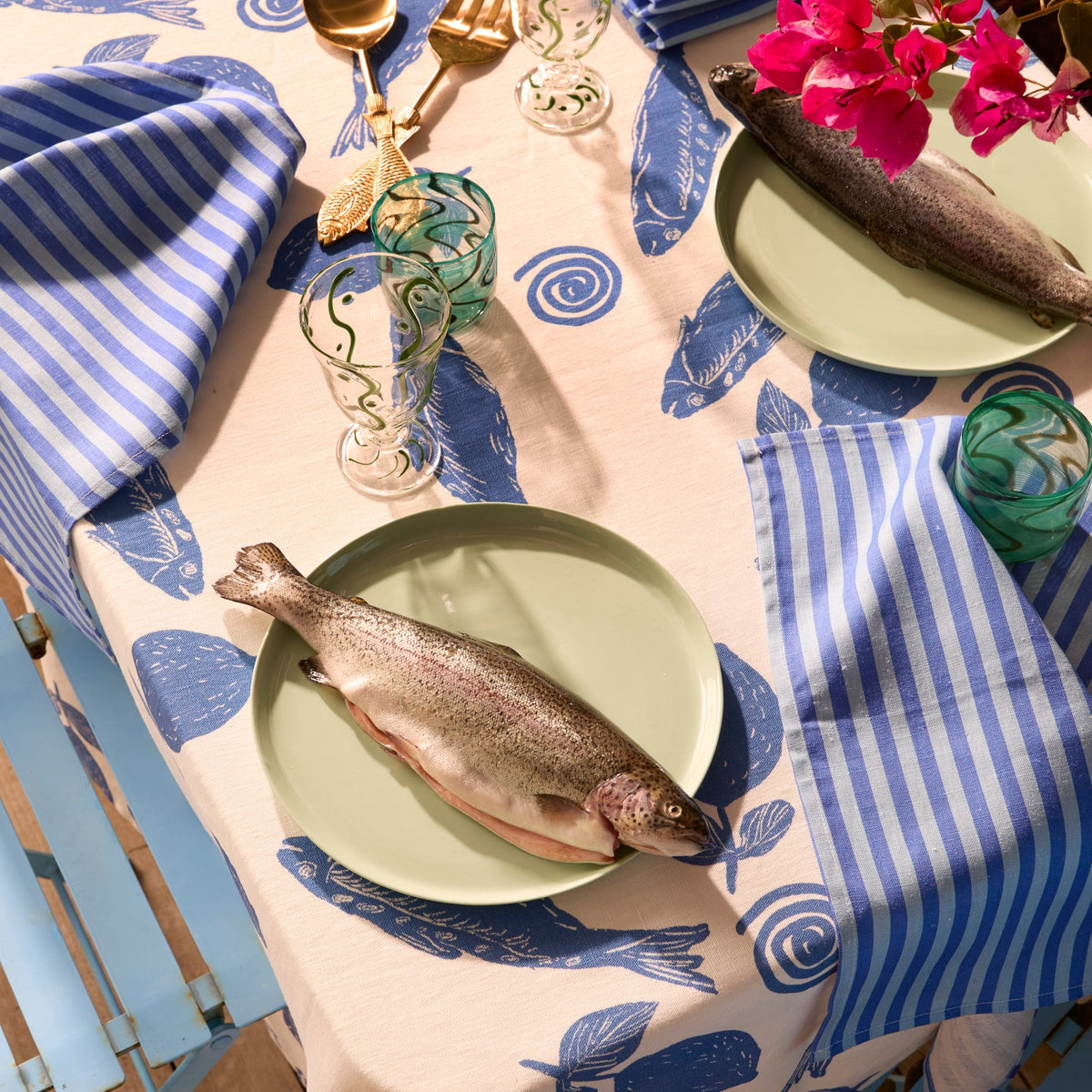 Sardines Blue Tablecloth