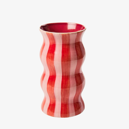 Palma Red Pink Stripe Vase