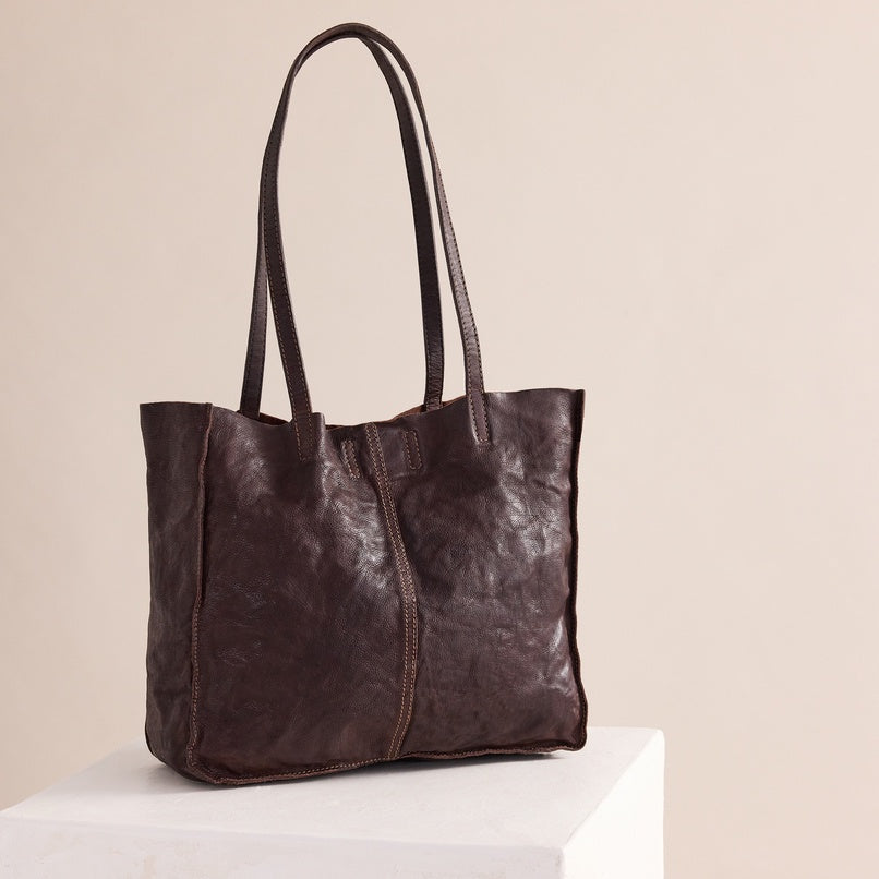 Tumbled Baby Unlined Tote Chocolate