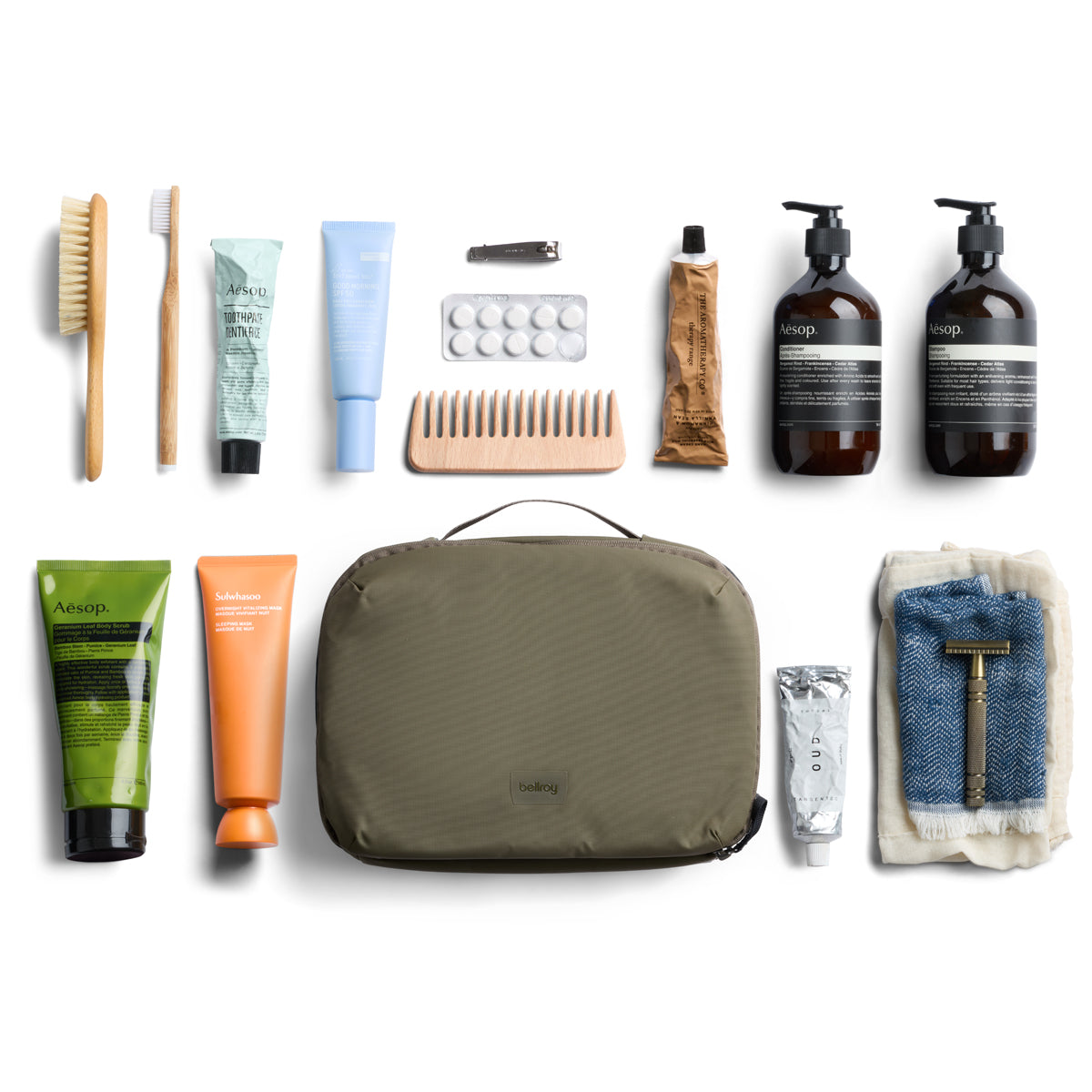 Hanging Toiletry Kit Plus / Sea Kelp