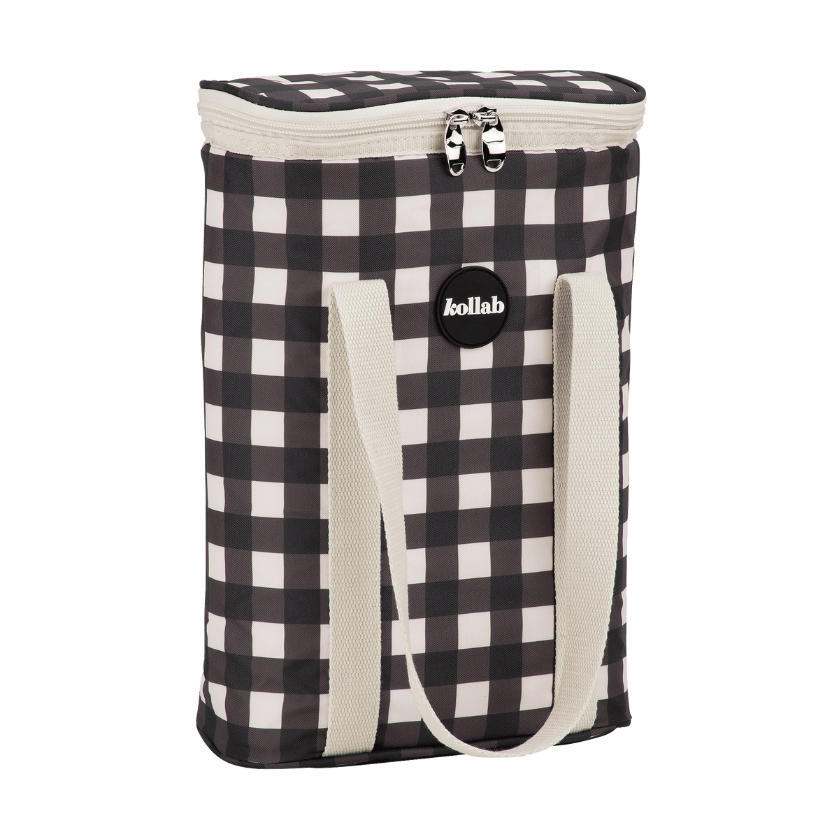 Black Check Wine Cooler Bag