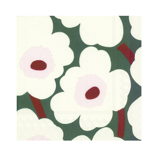 Marimekko Napkins / Unikko Green Cream
