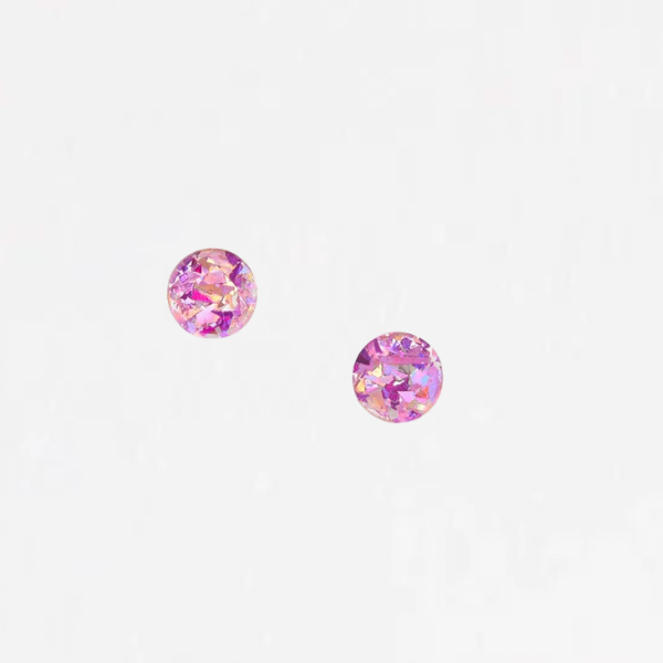 Mini Circle Stud Earrings / Mauve