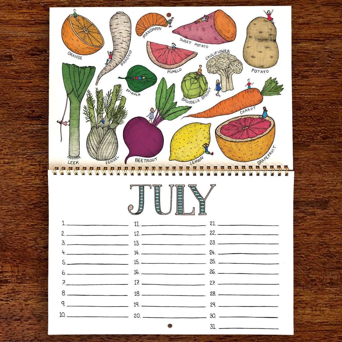 Seasonal Fruit &amp; Veg Kitchen Calendar