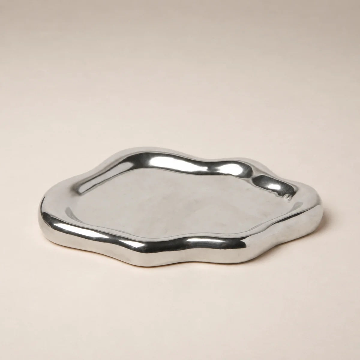 Ceramic Display Plate / Silver
