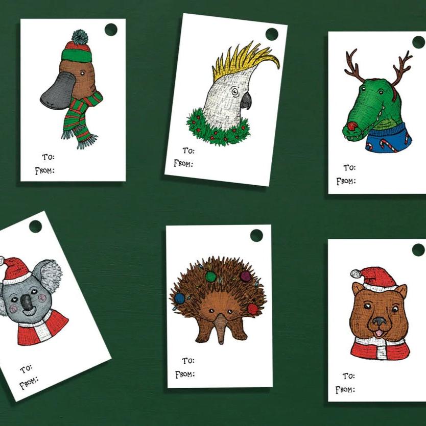 Aussie Animal Christmas Gift Tags / Set of 6