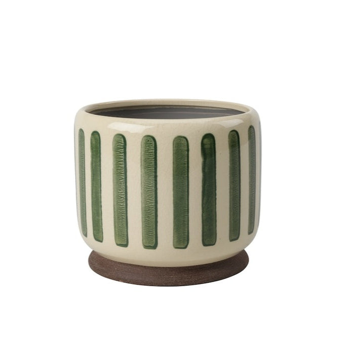 Collector Stripe Indoor Pots / Green