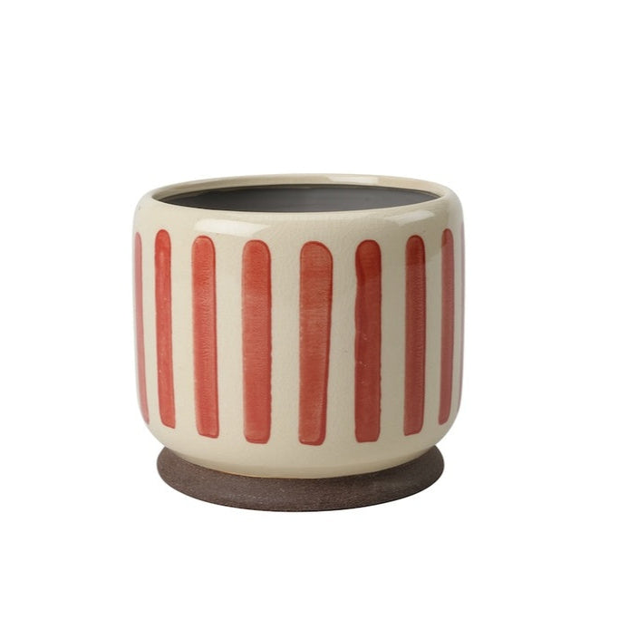 Collector Stripe Indoor Pots  / Red