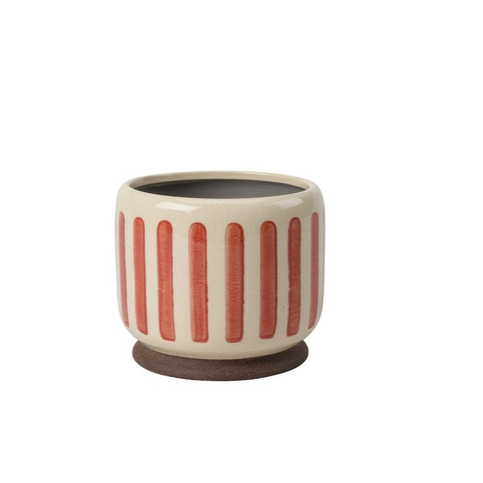 Collector Stripe Indoor Pots  / Red