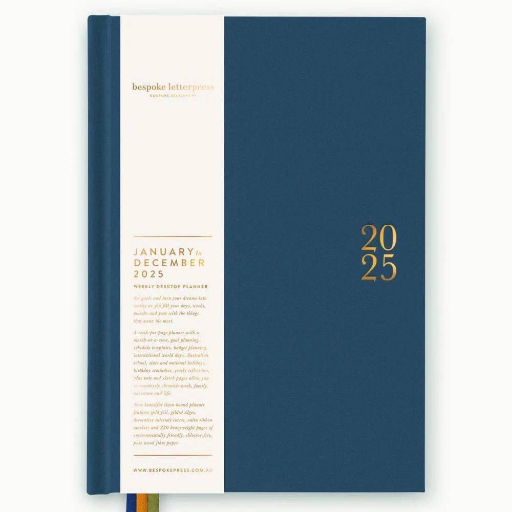 2025 Desktop Linen Bound Planner / Liberty Blue