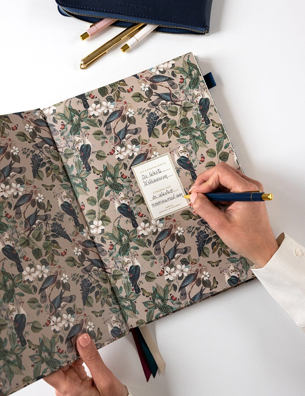 2026 Desktop A4 Linen Bound Planner / Botanical Grove