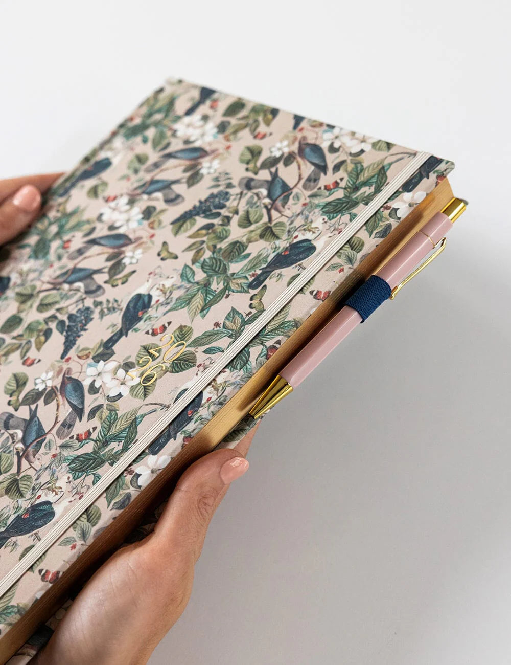 2026 Desktop A4 Linen Bound Planner / Botanical Grove