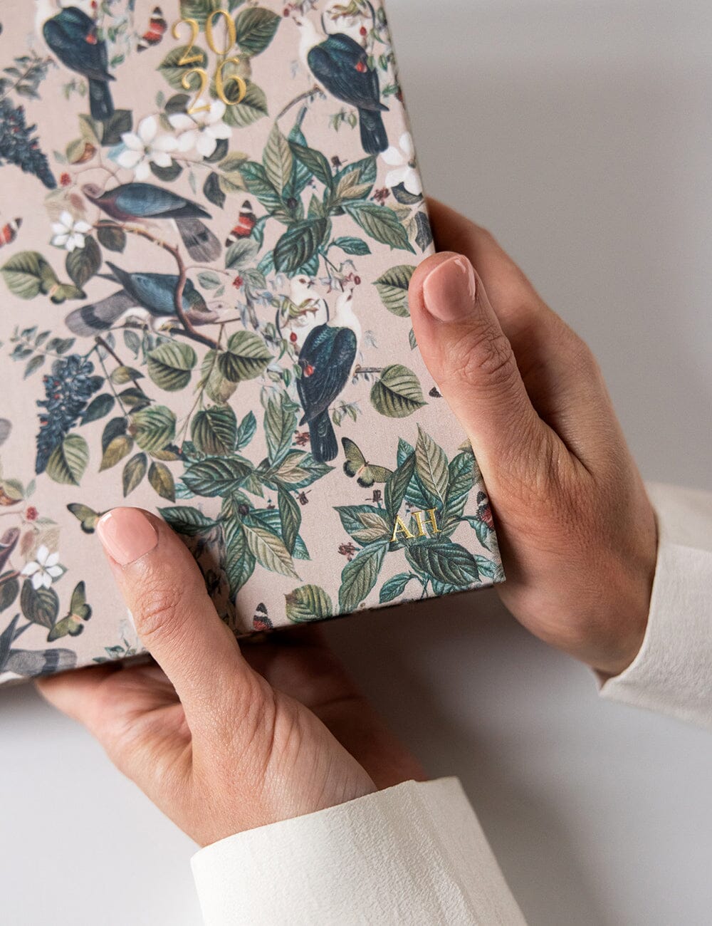 2026 Desktop A4 Linen Bound Planner / Botanical Grove