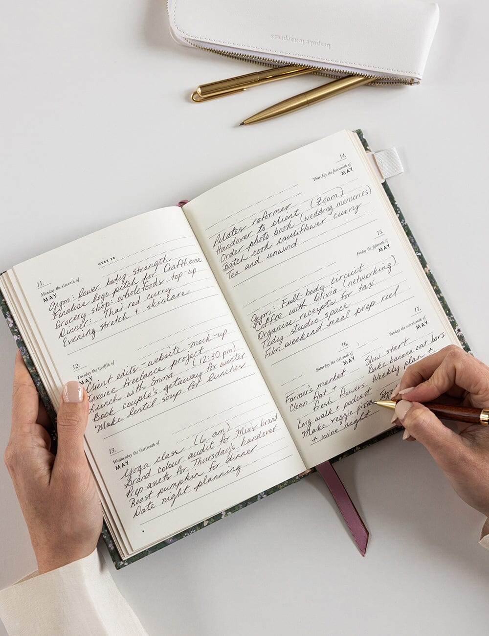 2026 Petite Linen Bound Planner / Summer Perennials