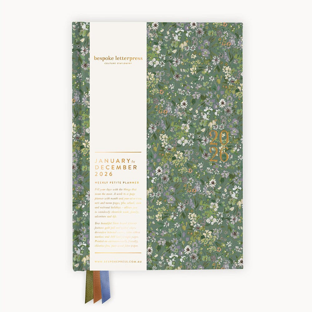 2026 Petite Linen Bound Planner / Summer Perennials