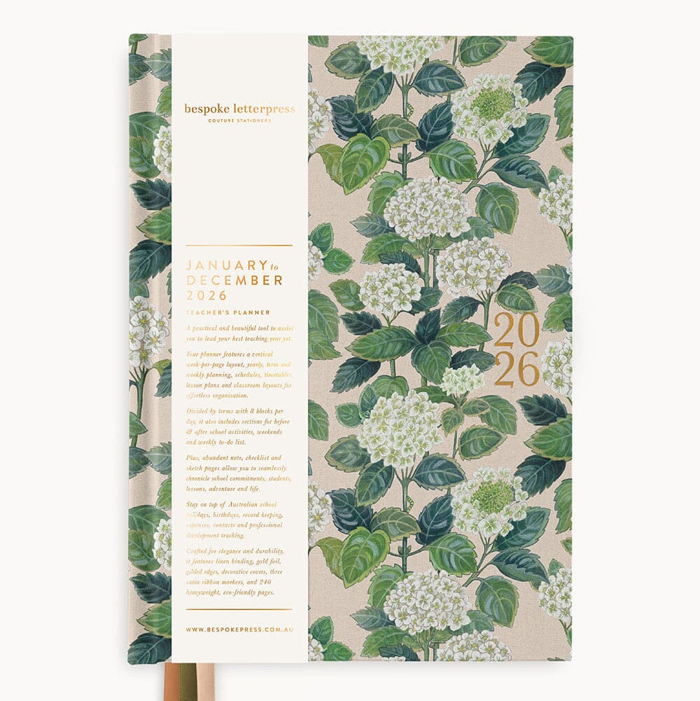 2026 Teachers Desktop Planner / Hydrangea