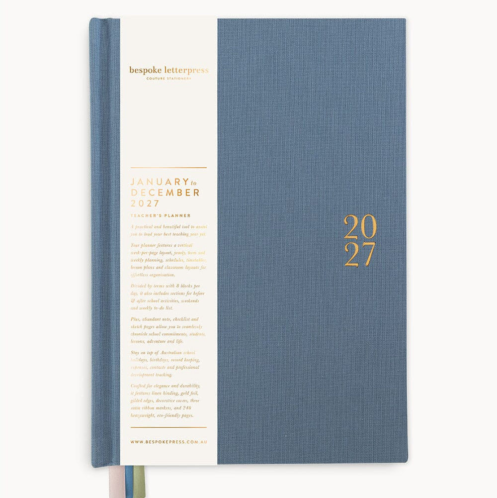 2027 Teachers Desktop Planner / Pembroke Blue