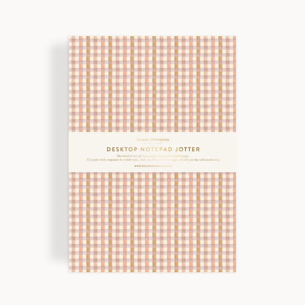 Primrose Gingham Notepad Desktop Jotter