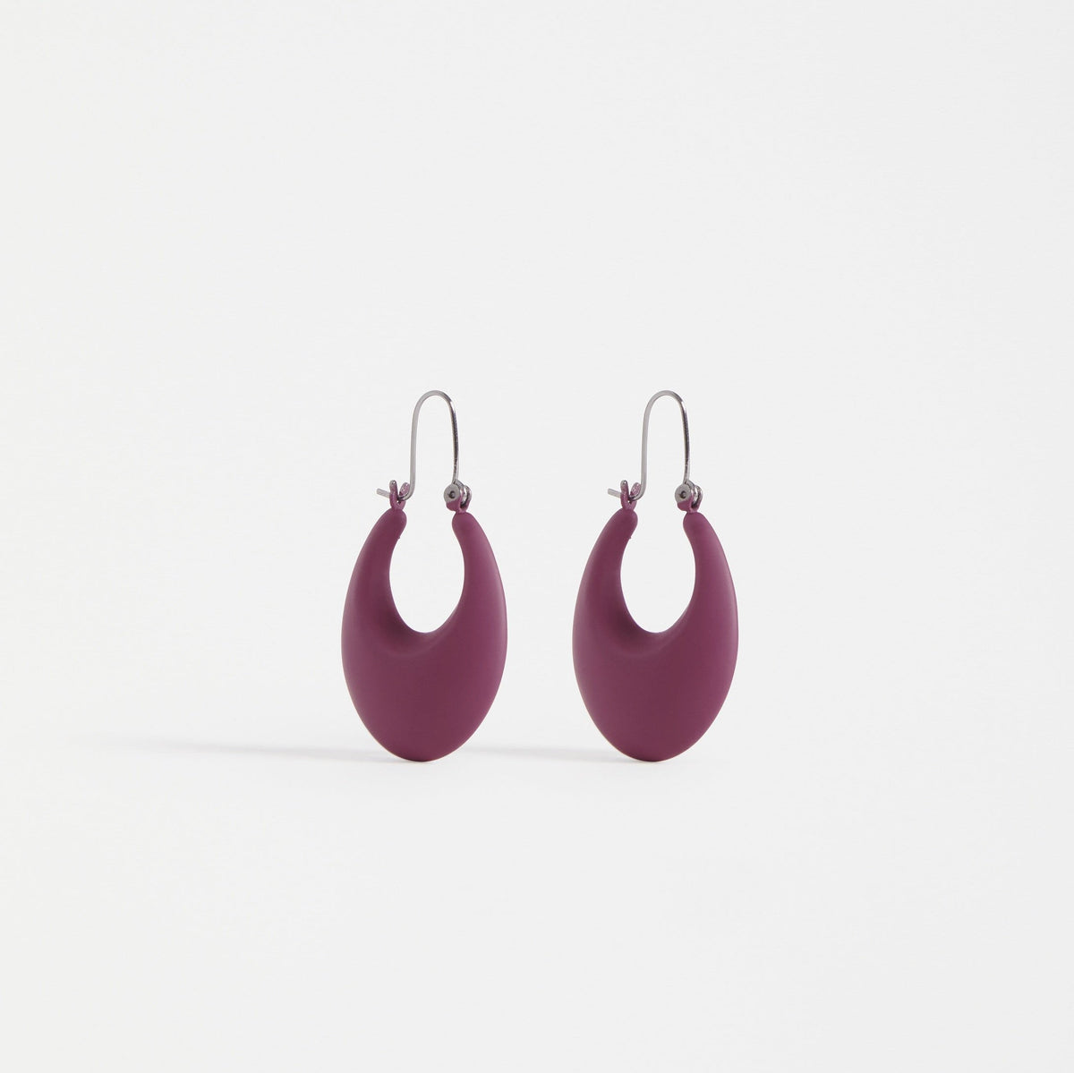 Ellik Long Hoop Earring / Mulberry