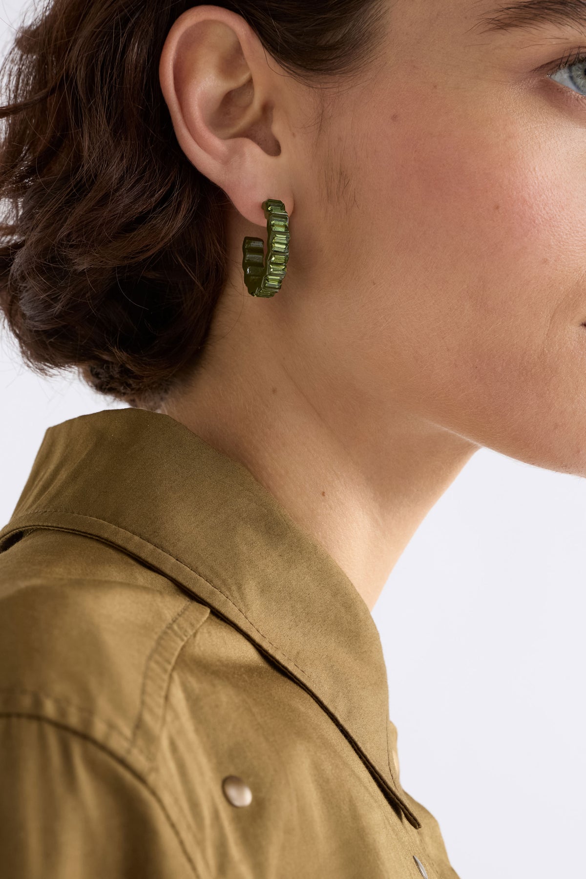 Jolle Hoop Earring / Dark Olive