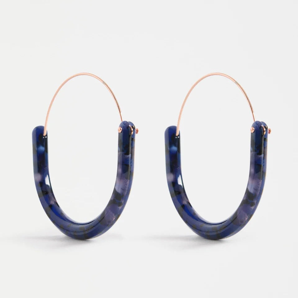 Aki Hoop / Blue  Tortoise Shell