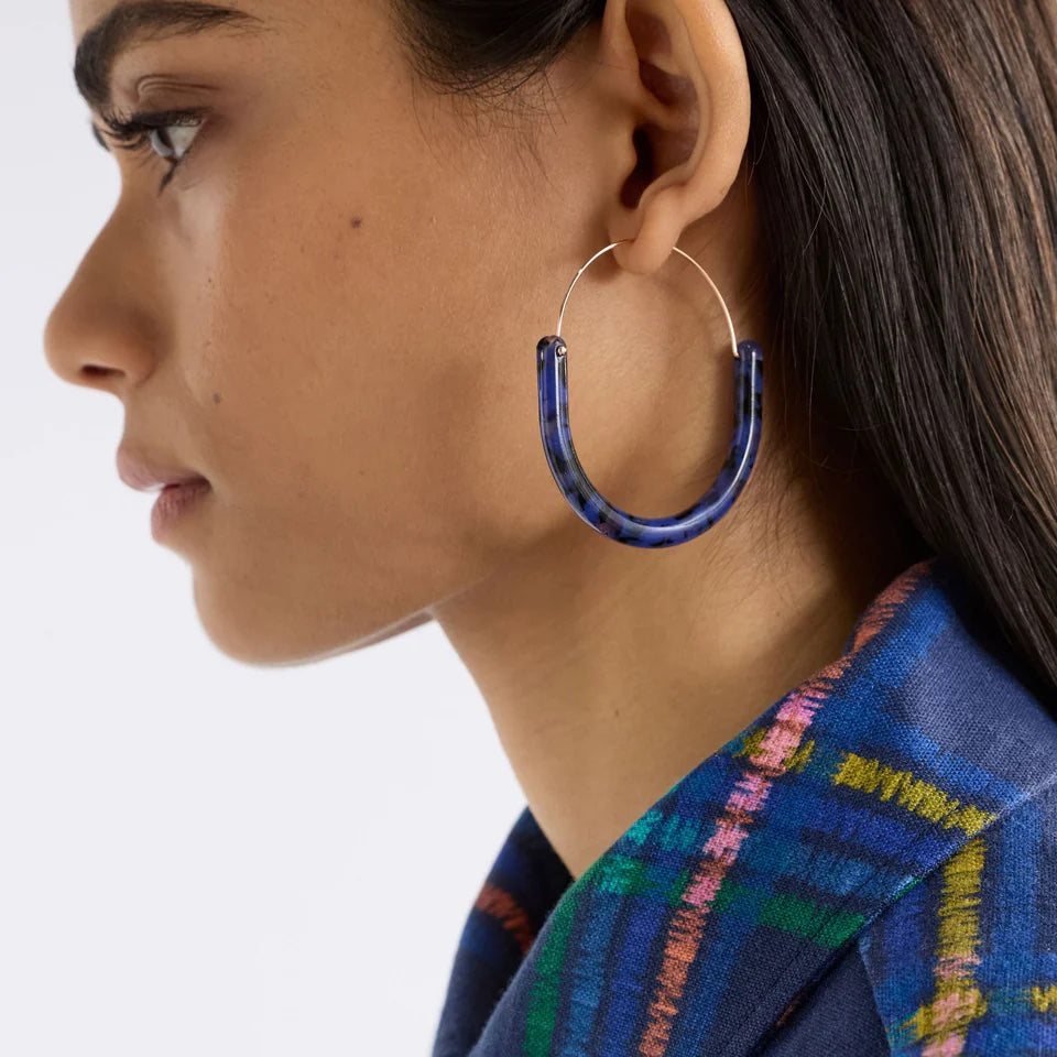 Aki Hoop / Blue  Tortoise Shell