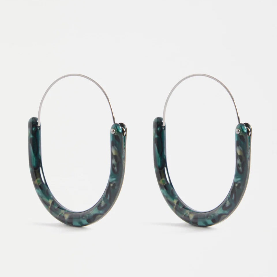 Aki Hoop / Dark Green Tortoise Shell