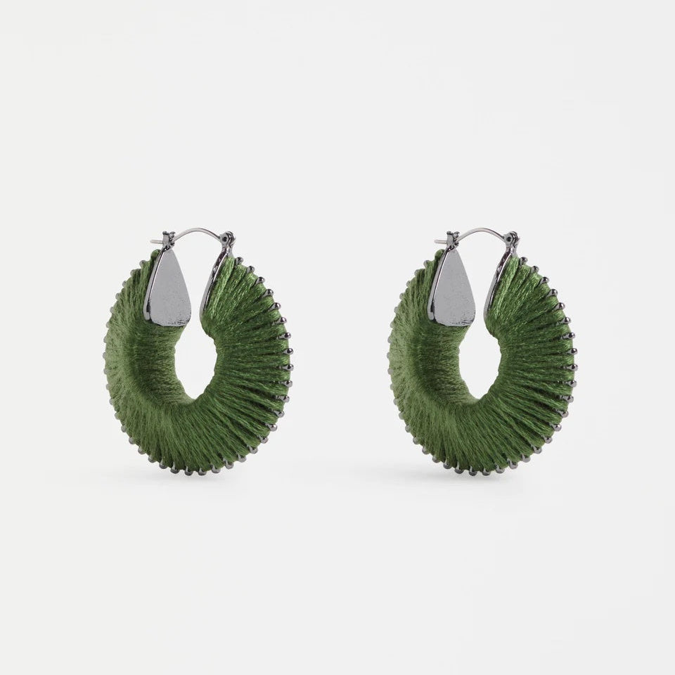 Ledde Hoop Earring / Green Moss