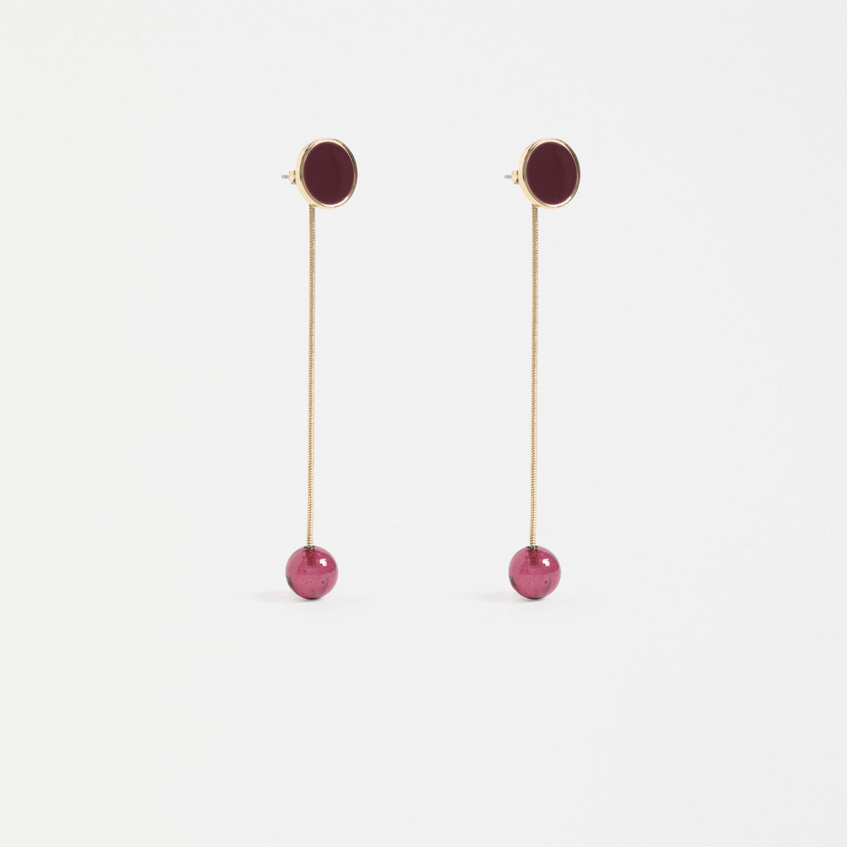 Laspar Long Drop Earring / Merlot