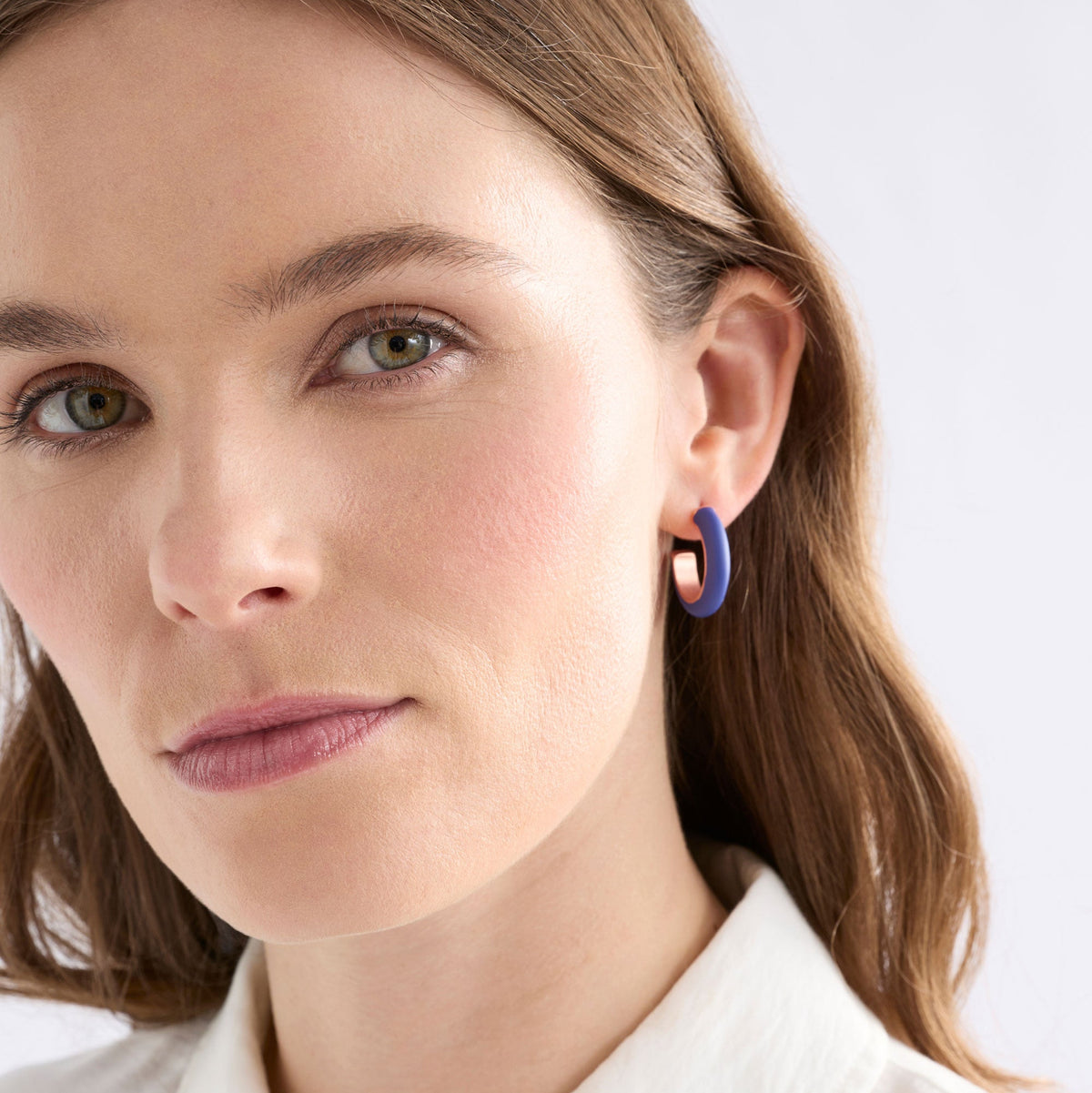 Emal Mini Hoop Earring / Cobalt