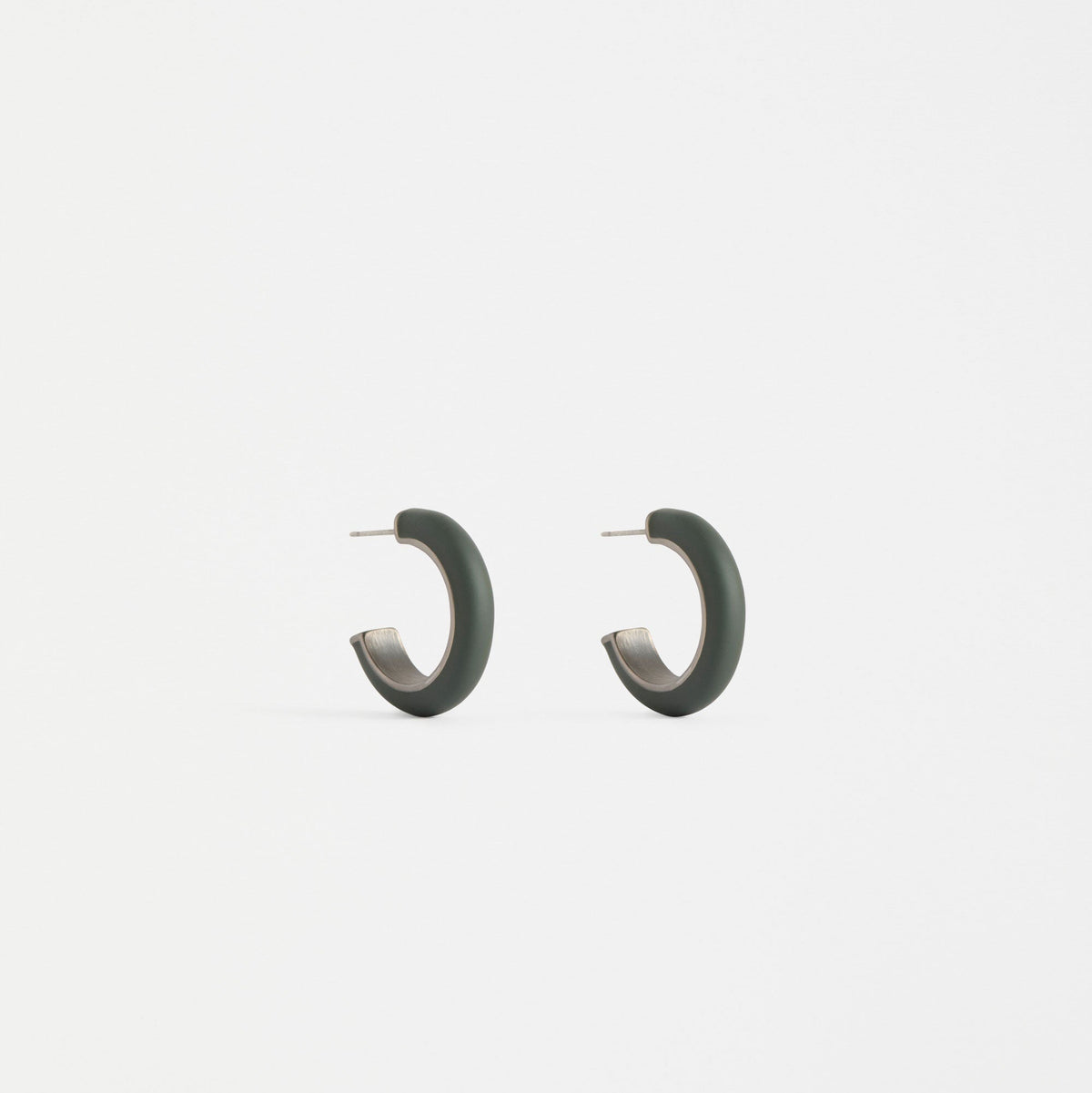 Emal Mini Hoop Earring / Dark Olive