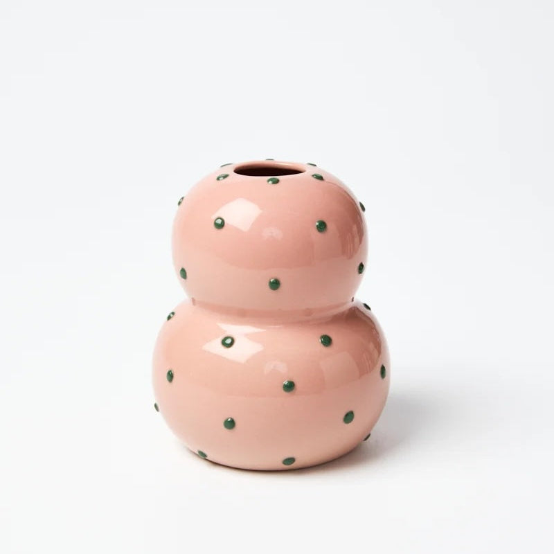 Fonda Pink Green Dotty Vase