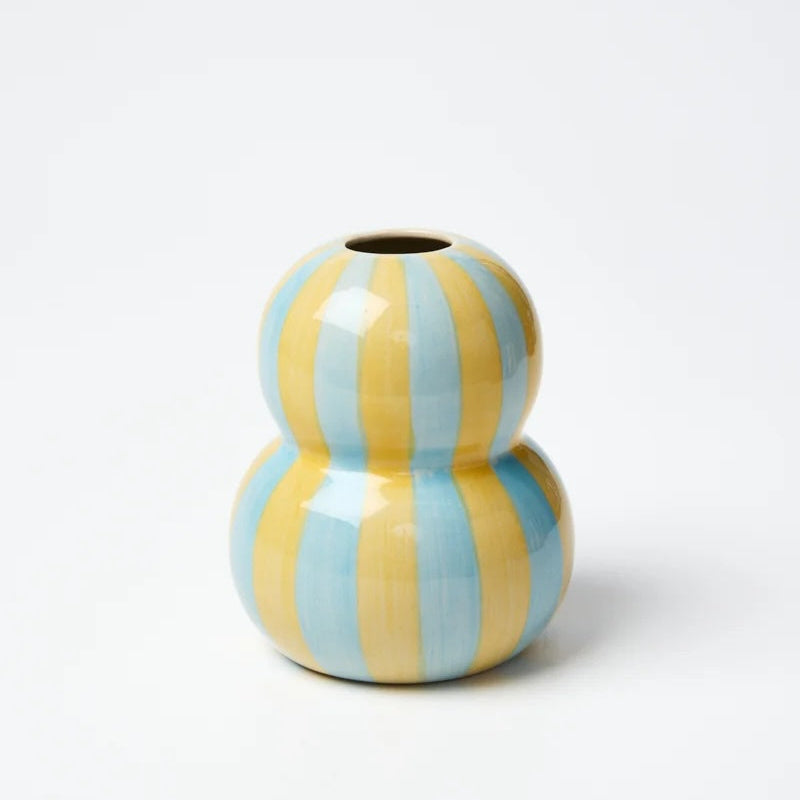 Fonda Yellow Blue Stripe Vase