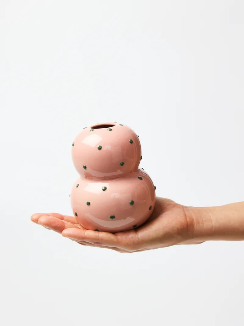 Fonda Pink Green Dotty Vase
