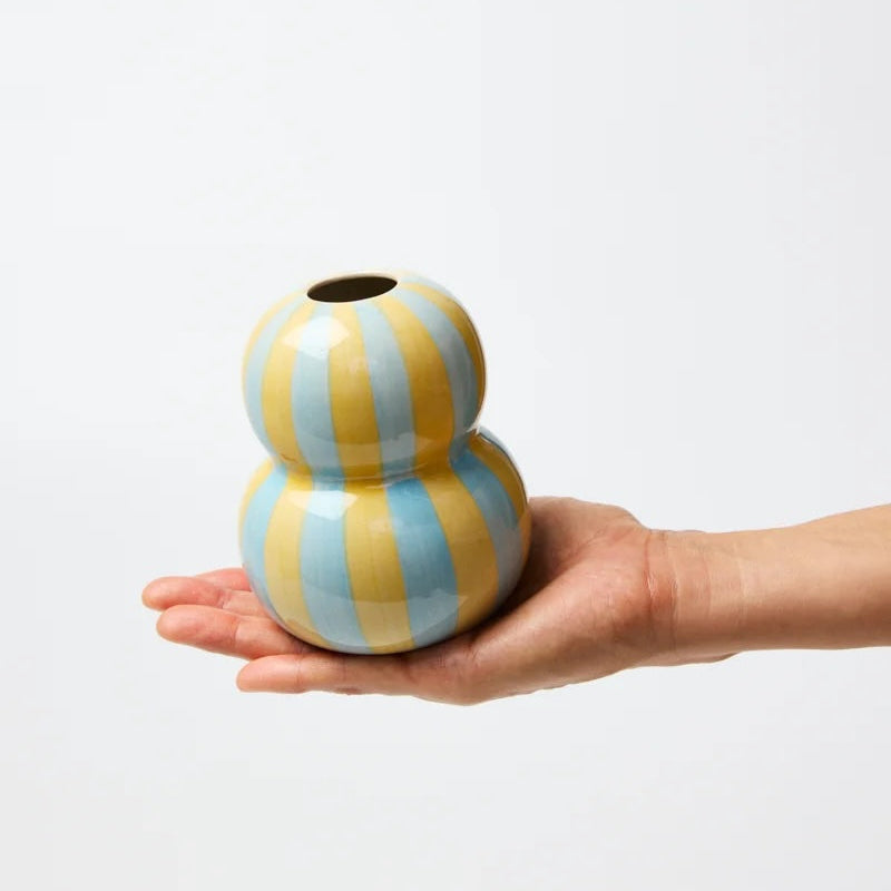 Fonda Yellow Blue Stripe Vase