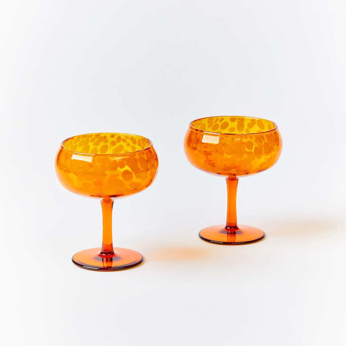 Glass Coupe Set of 2 / Amber