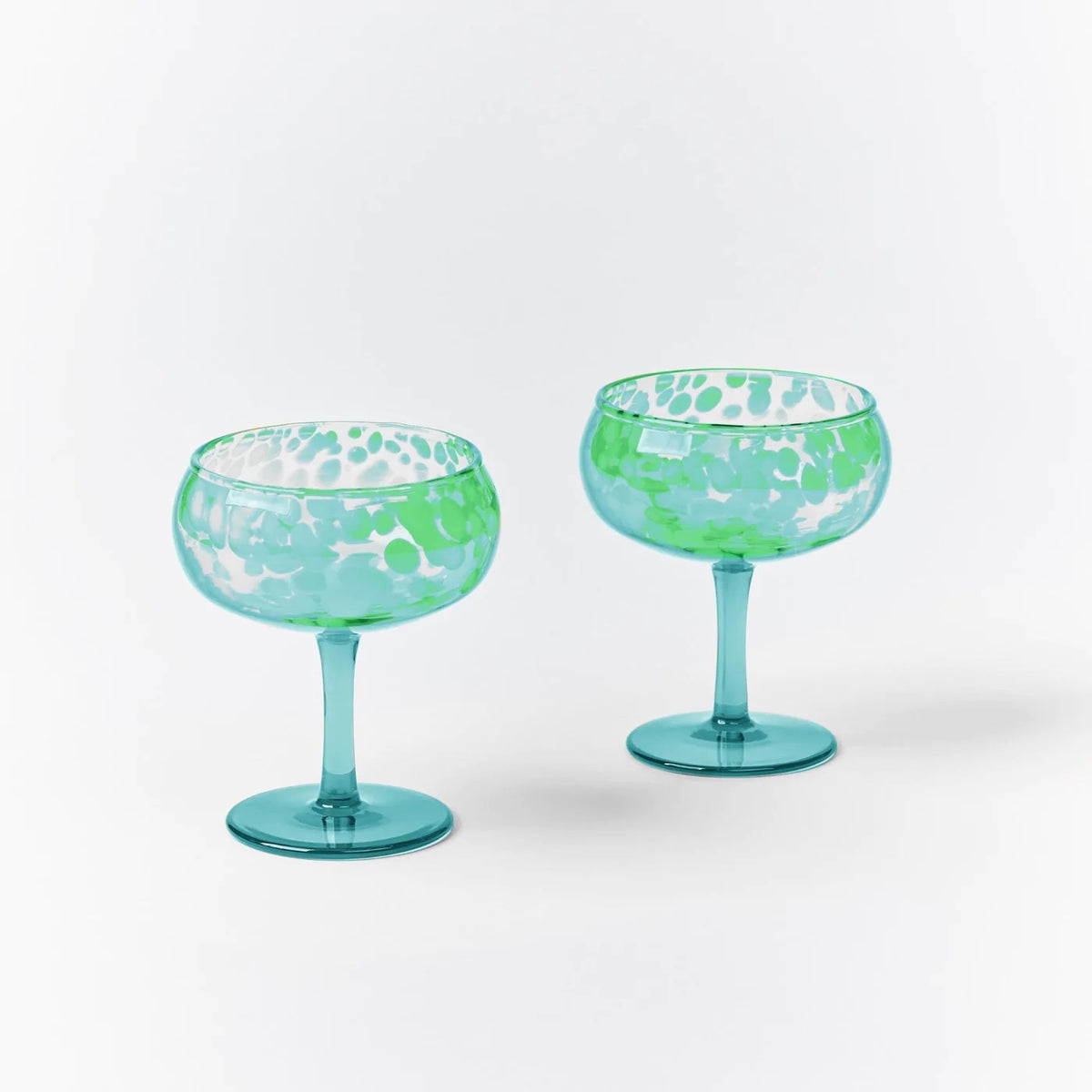 Glass Coupe Set of 2 / Green