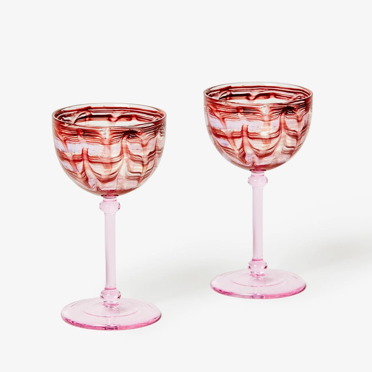 Watercolour Pink Coupes / Set of 2