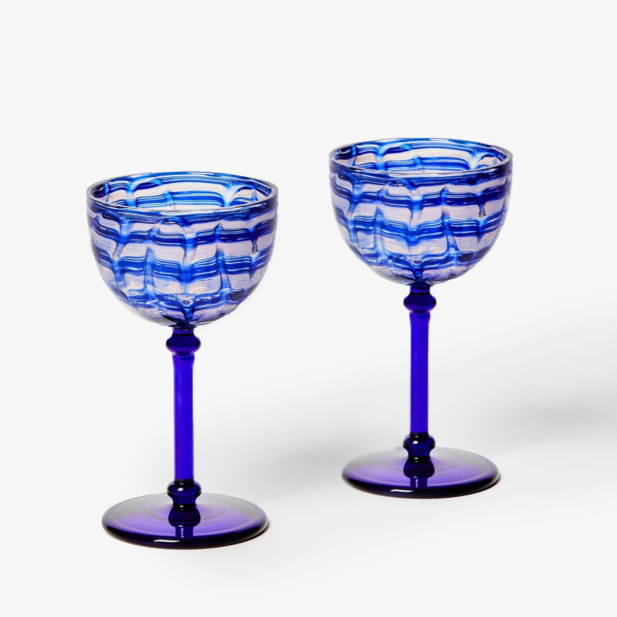 Watercolour Blue Coupes / Set of 2