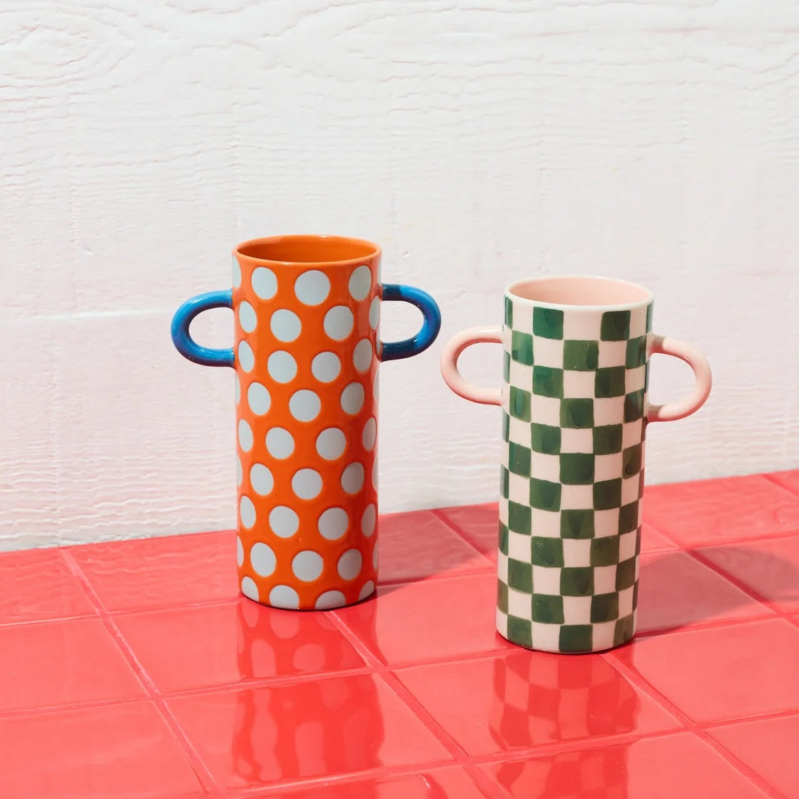 Griff Bud Vase / Green Check