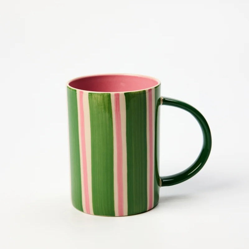 Happy Mug / Green Stripe