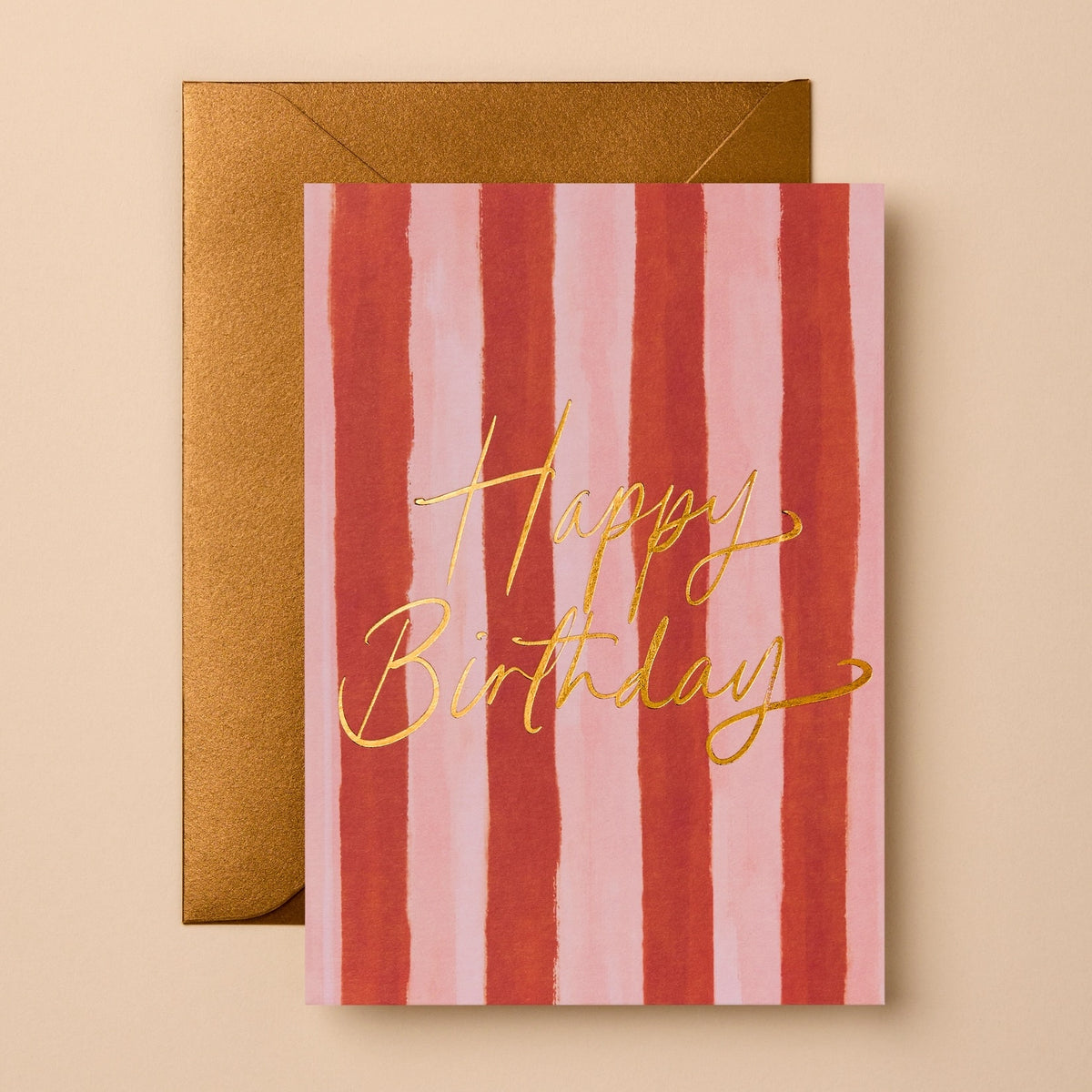 Birthday Stripes Red Greeting Card